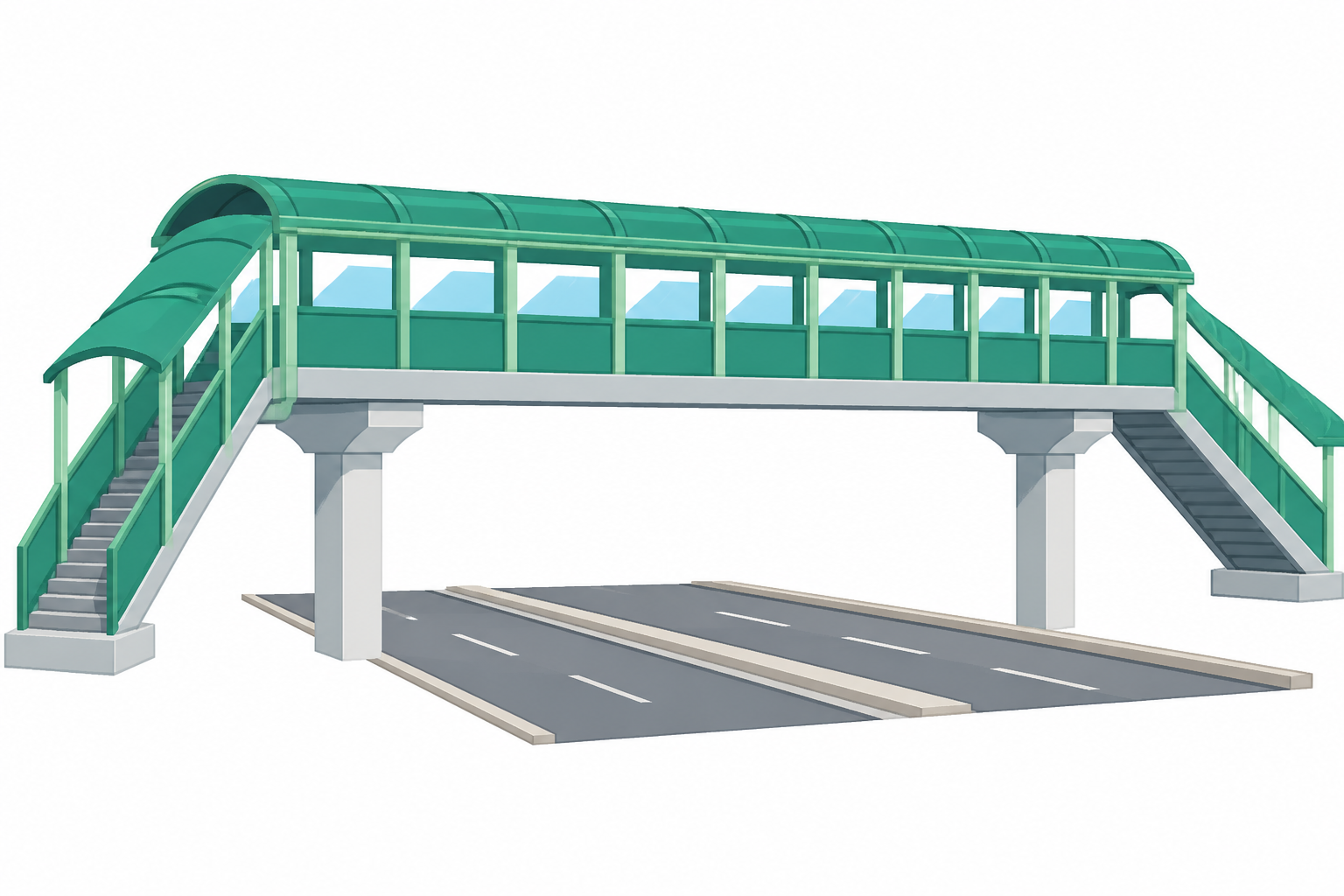 Illustration of a Hong Kong footbridge